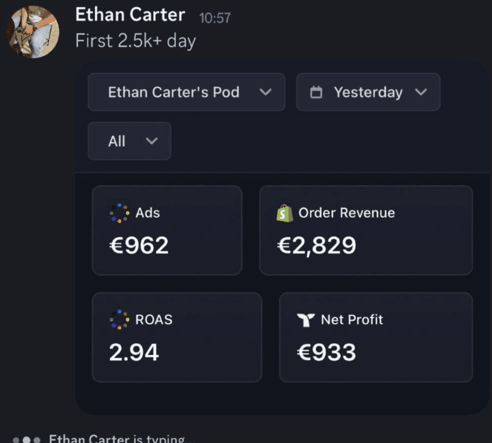 €2.8k first 2.5k+ day