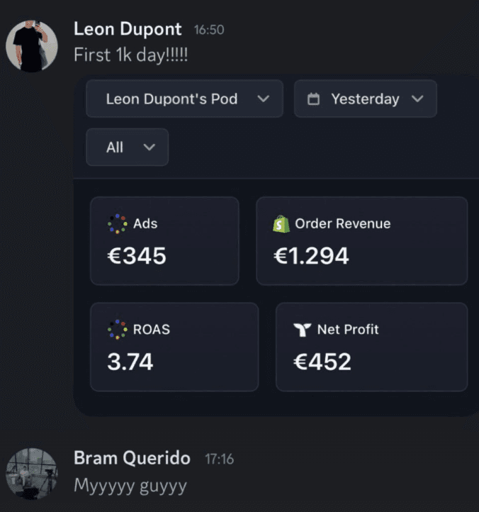 €1.2k first 1k day