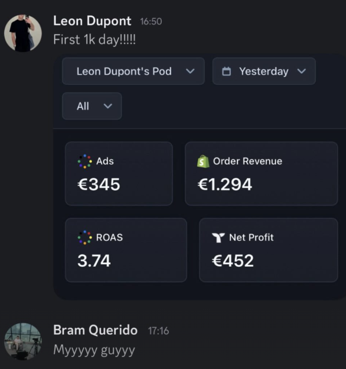 €1.2k first 1k day